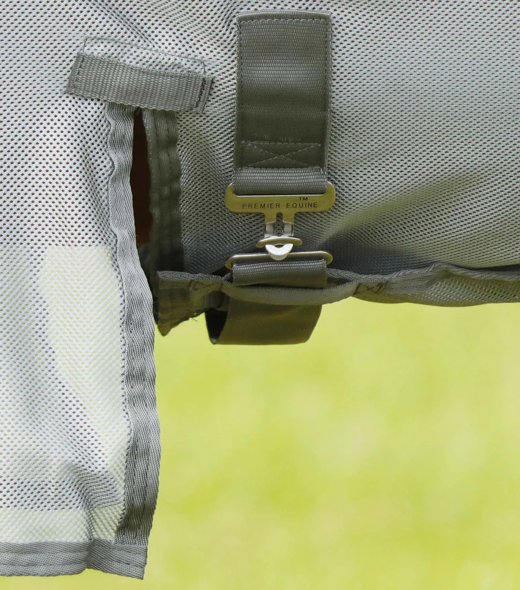 Premier Equine UK Bug Buster Fly Rug with Belly Flap - Silver (63β or 78β or 81β)