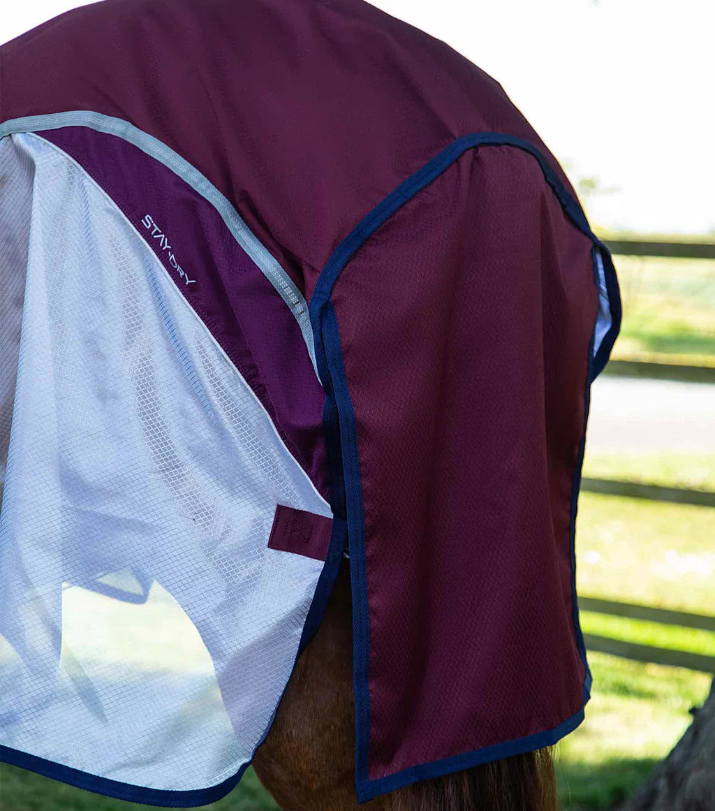 Premier Equine UK Buster Stay-Dry Super Lite Fly Rug with Surcingles - Wine (75β or 78β)