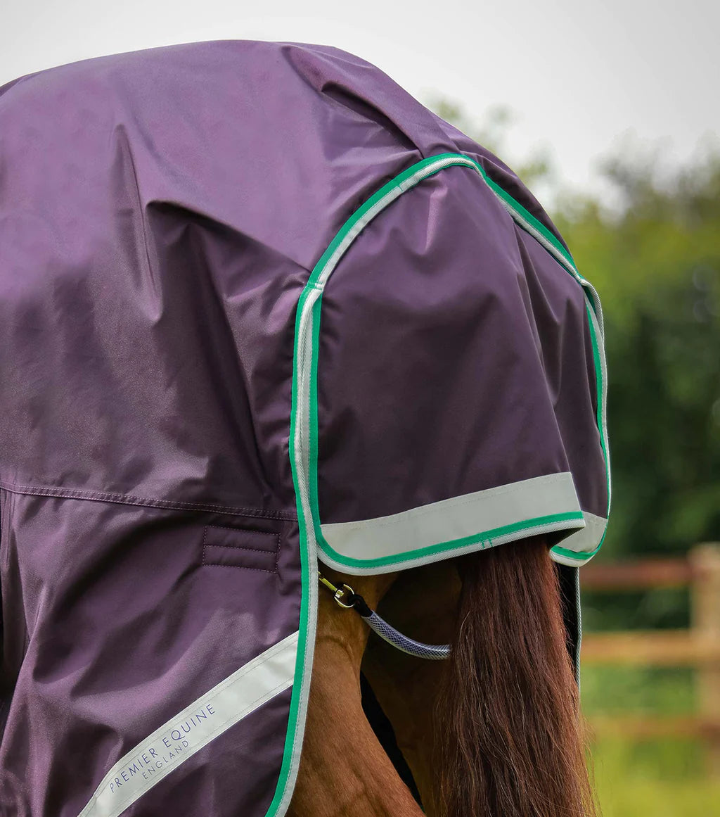 Premier Equine UK Buster 200g Turnout Rug with Snug-Fit Neck Cover - Purple (72” or 75” or 78” or 81”)