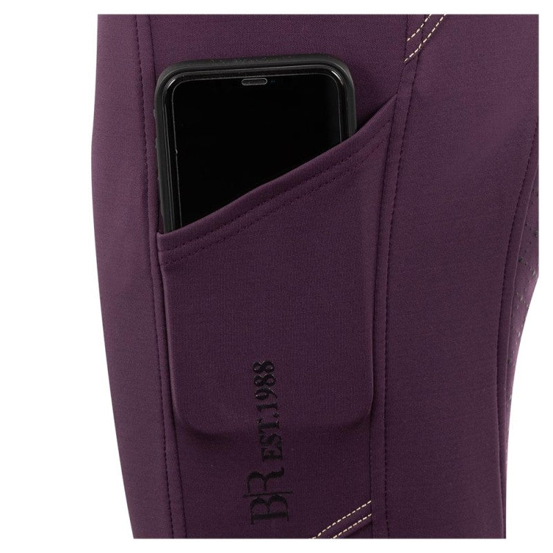 BR Winter Riding Tights Babs Ladies Silicone Seat - Blackberry Wine - Euro 46 (US 34)