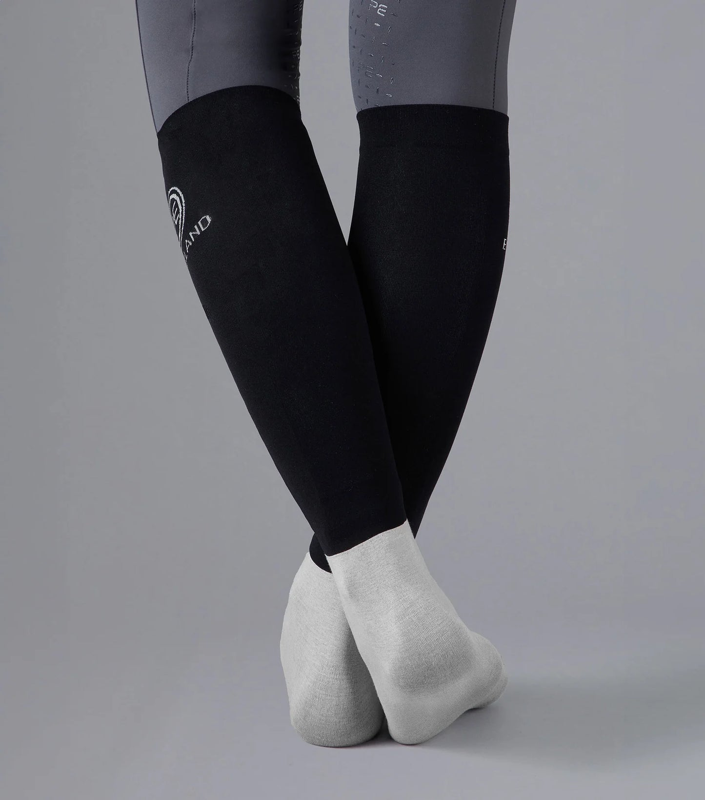 Premier Equine UK Adults Summer Thin Riding Socks (2 Pairs) Black & Grey (one size fits all)