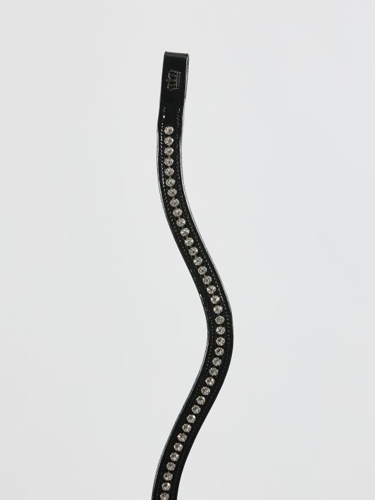 Kingsley Snaffle Bridle Patent Black Clear Stones Full
