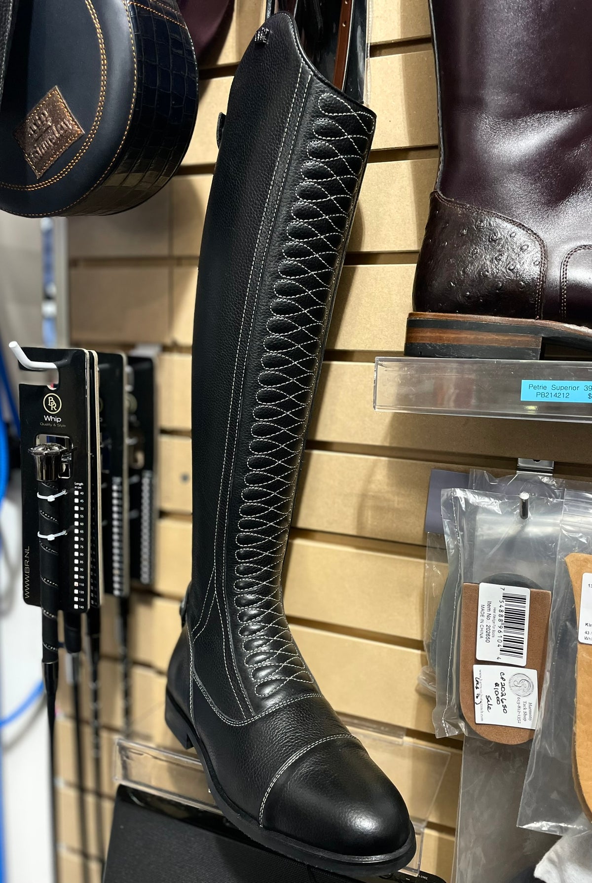 Kingsley Infinity Riding Boots - Paxson Black/ Stone Stitching - Size 38.5 MA/S