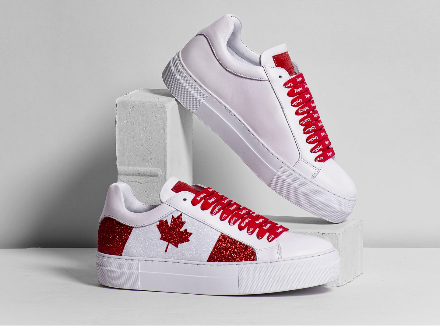 Kingsley Maroni Glitter Canada Flag Euro 38 - Sale! Reg $509.00