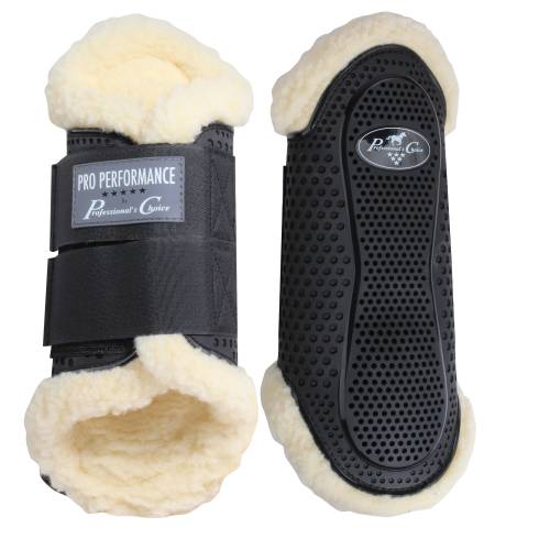 Professional's Choice PRO PERFORMANCE HYBRID SPLINT BOOT - Black - Natural Fleece - Med.