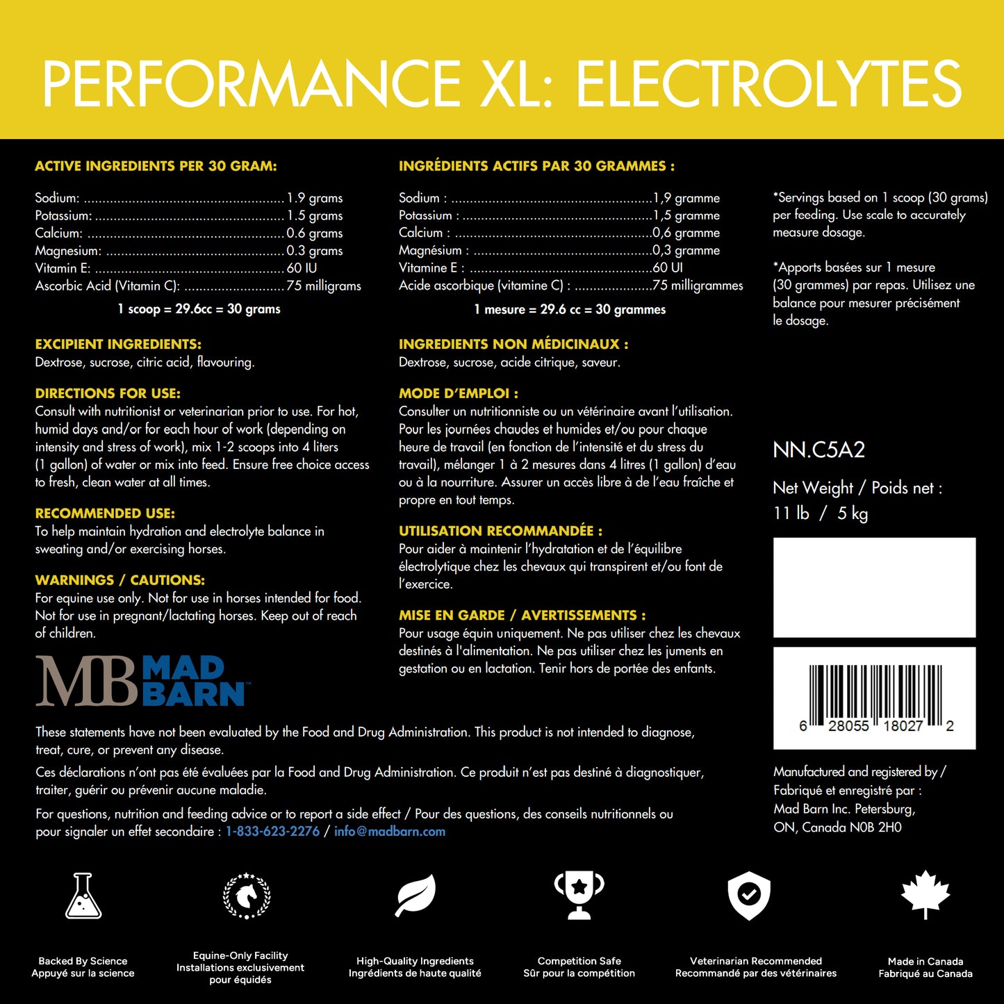 Mad Barn Performance XL: Electrolytes -5kg (166 servings)