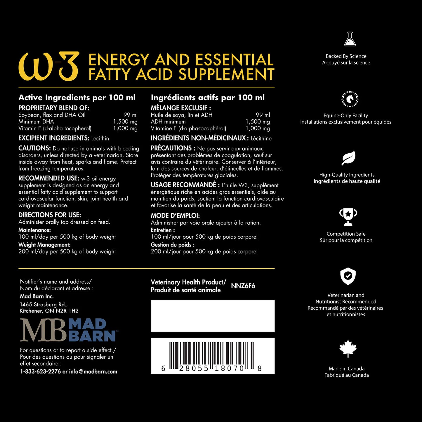 Mad Barn W-3 Oil -5L Boxed Pouch (50servings)