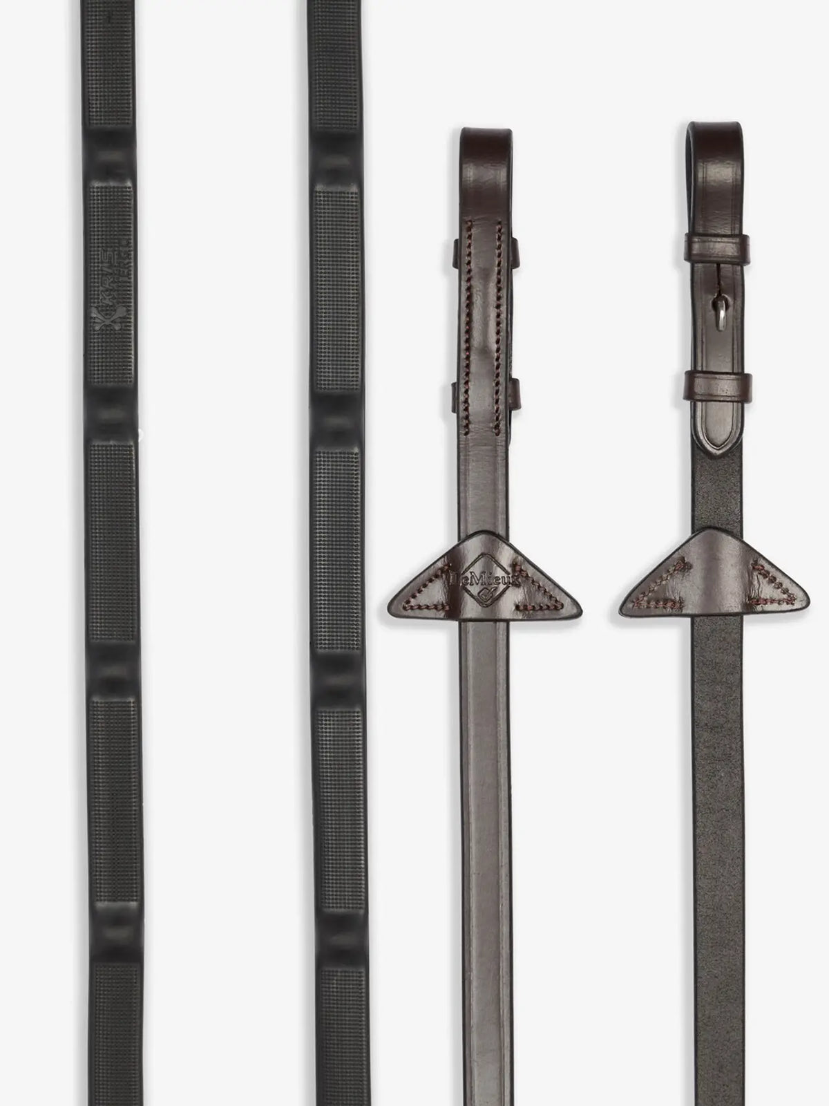LeMieux Ergo Grip Rubber Reins Havana - Full