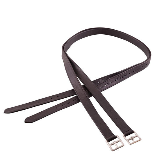 BR Stirrup Leathers Soft Black/Silver