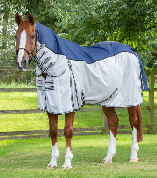 Premier Equine UK ShowerTex Fly Rug with Surcingles Navy 75”