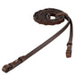 BR Hunter Braided Fancy Reins Oak/Silver Full