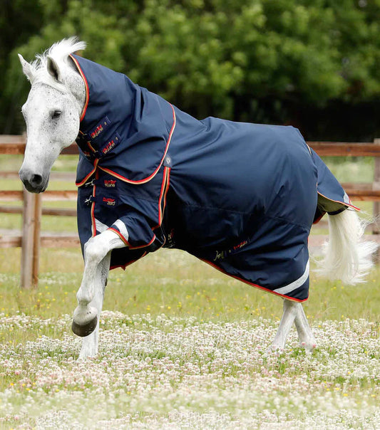 Premier Equine UK Buster 0g Turnout Rug with Classic Neck Cover - Navy (72”; 78” or 84”)
