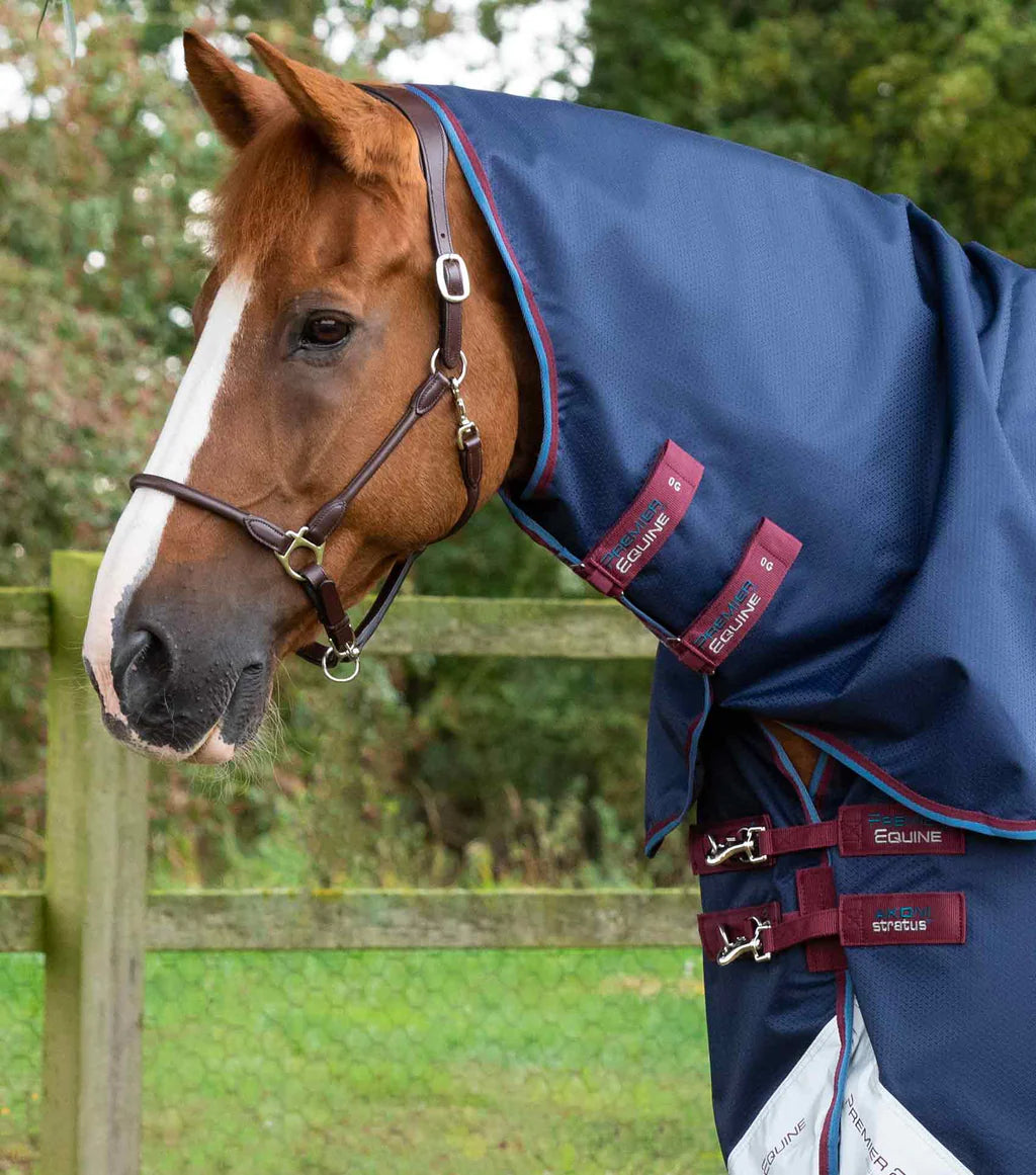Premier Equine UK Akoni 0g Turnout Rug with Classic Neck Cover - Navy (75”/78”)
