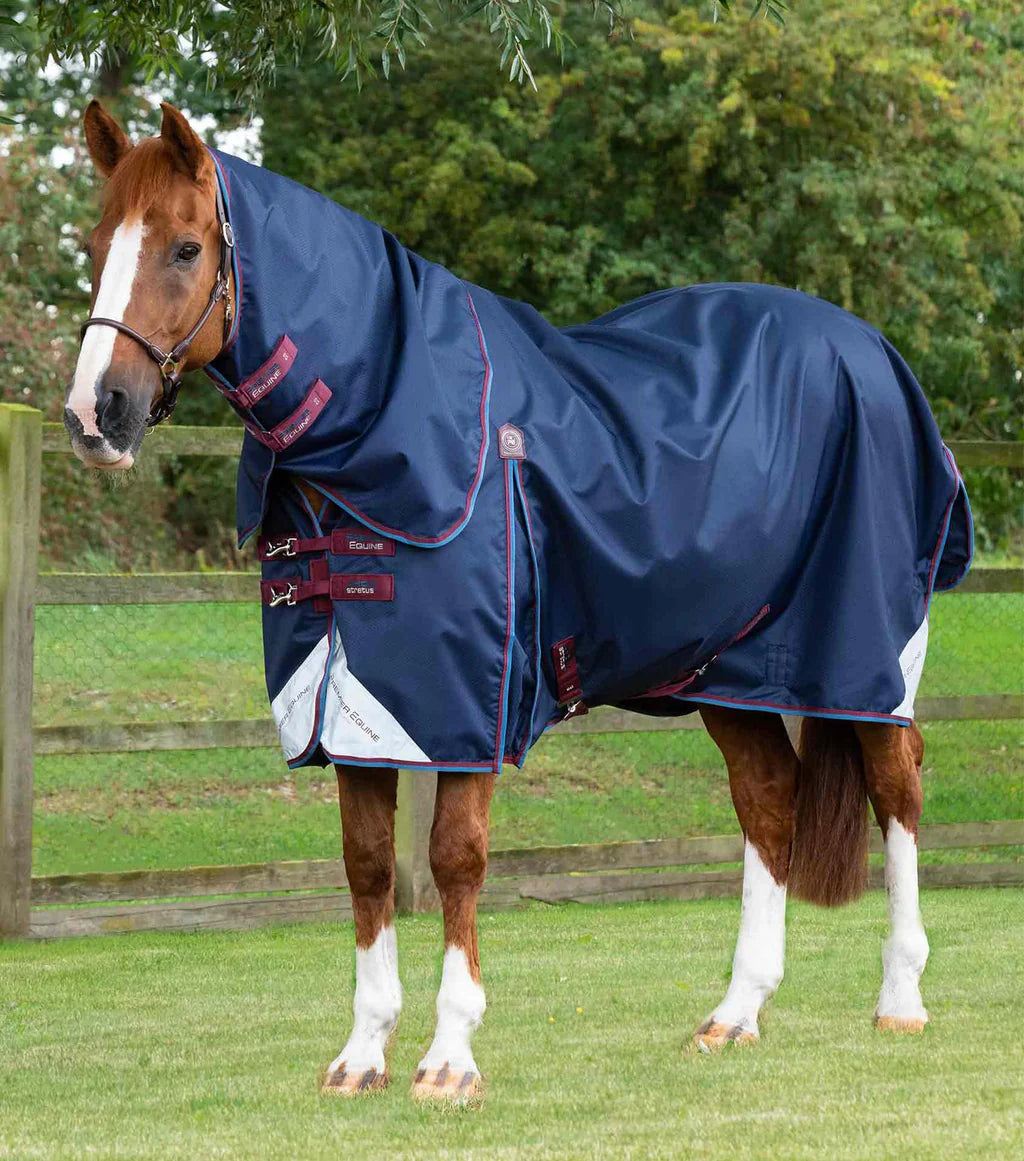 Premier Equine UK Akoni 0g Turnout Rug with Classic Neck Cover - Navy (75”/78”)
