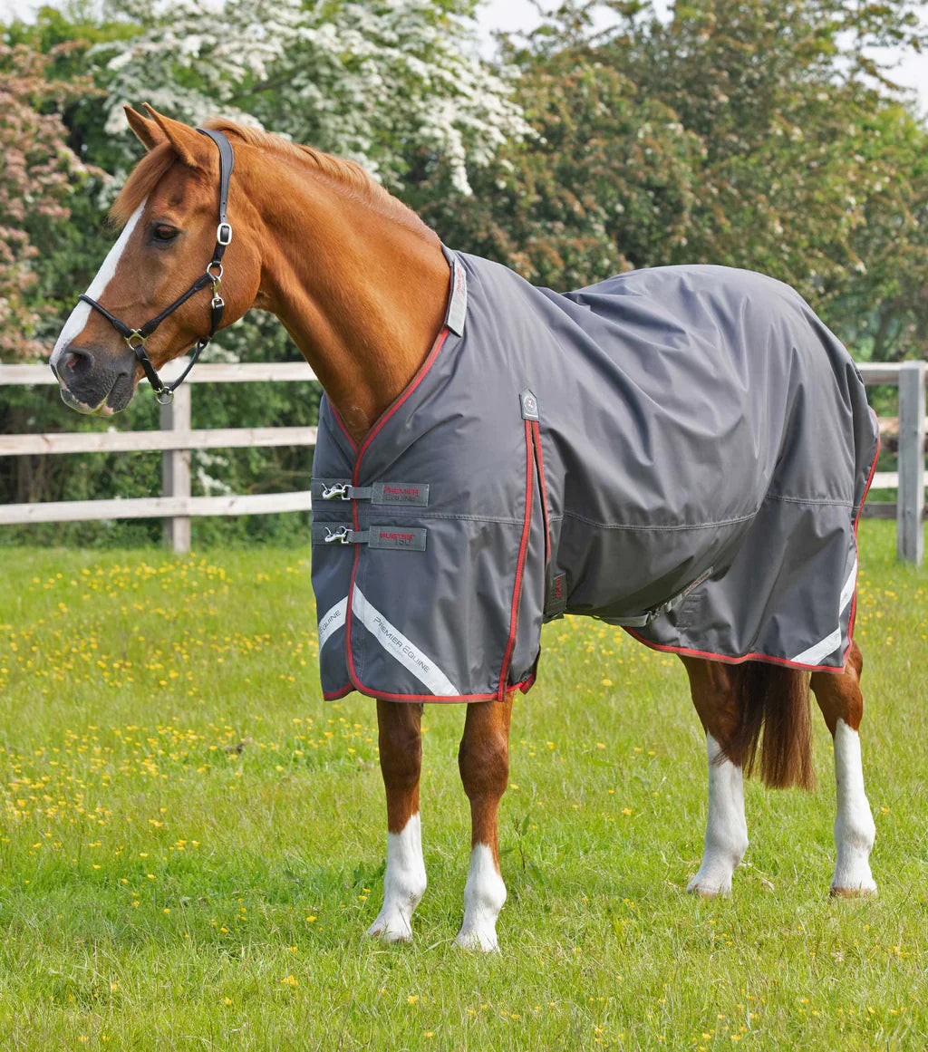 Premier Equine UK Buster 150g Turnout Rug with Classic Neck Cover - Grey 6’6”/78”