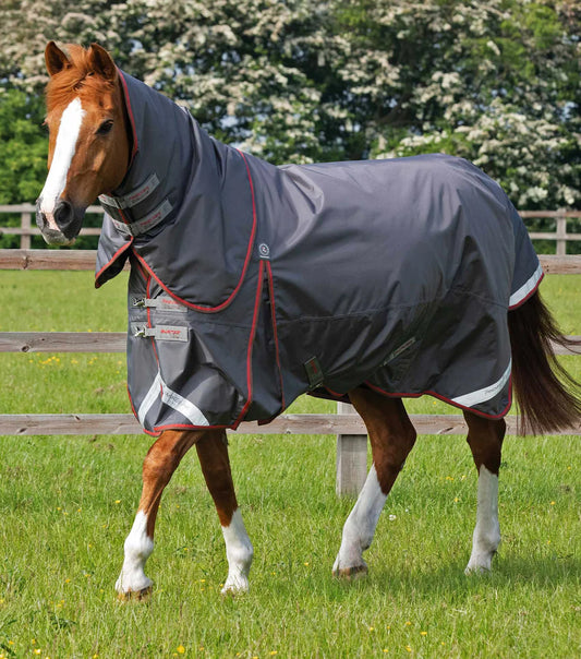 Premier Equine UK Buster 150g Turnout Rug with Classic Neck Cover - Grey 6’6”/78”