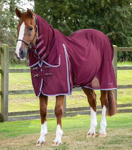 Premier Equine UK Combo Mesh Air Fly Rug with Surcingles - Wine 6’3”/75”