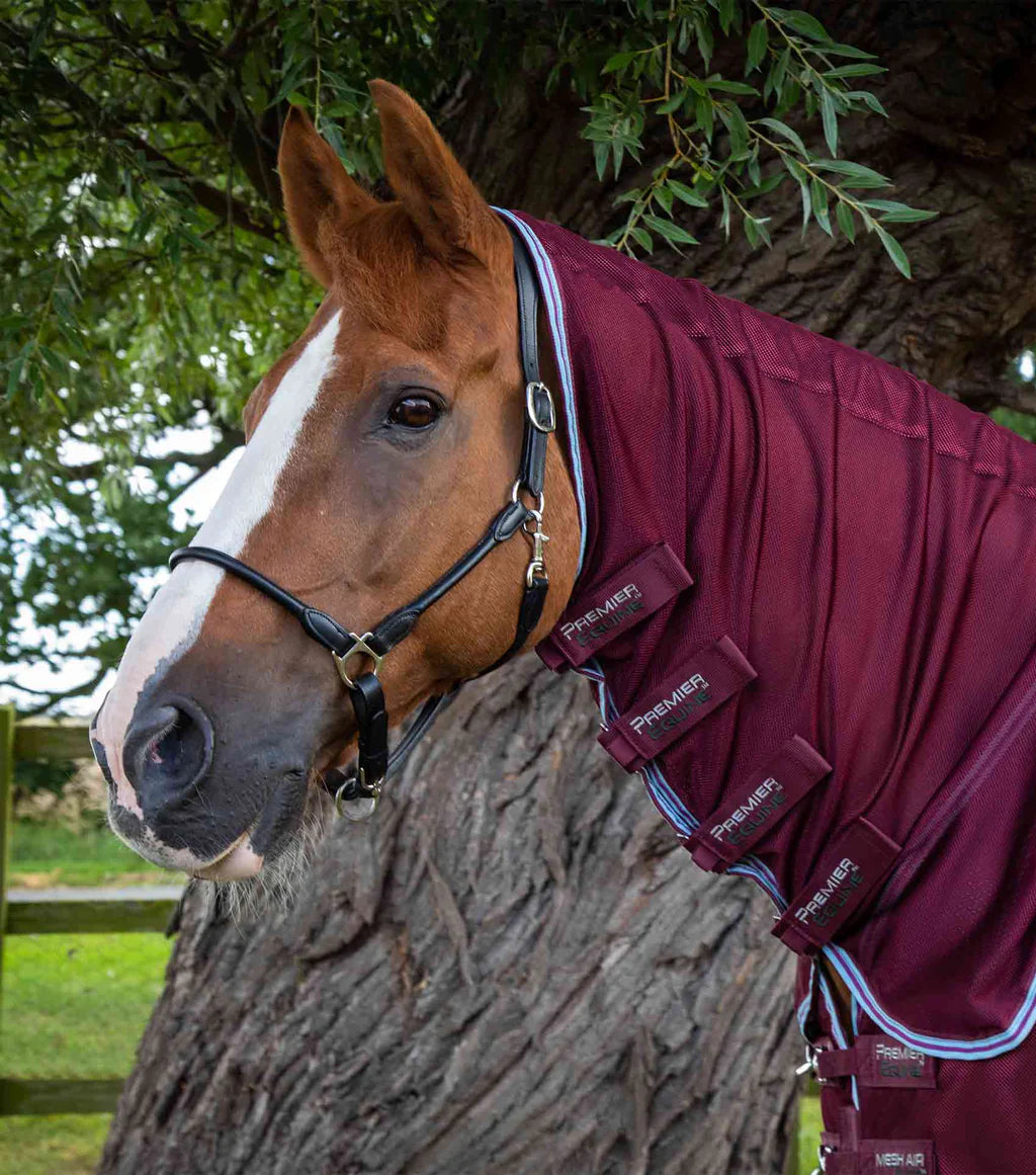 Premier Equine UK Combo Mesh Air Fly Rug with Surcingles - Wine 6’3”/75”