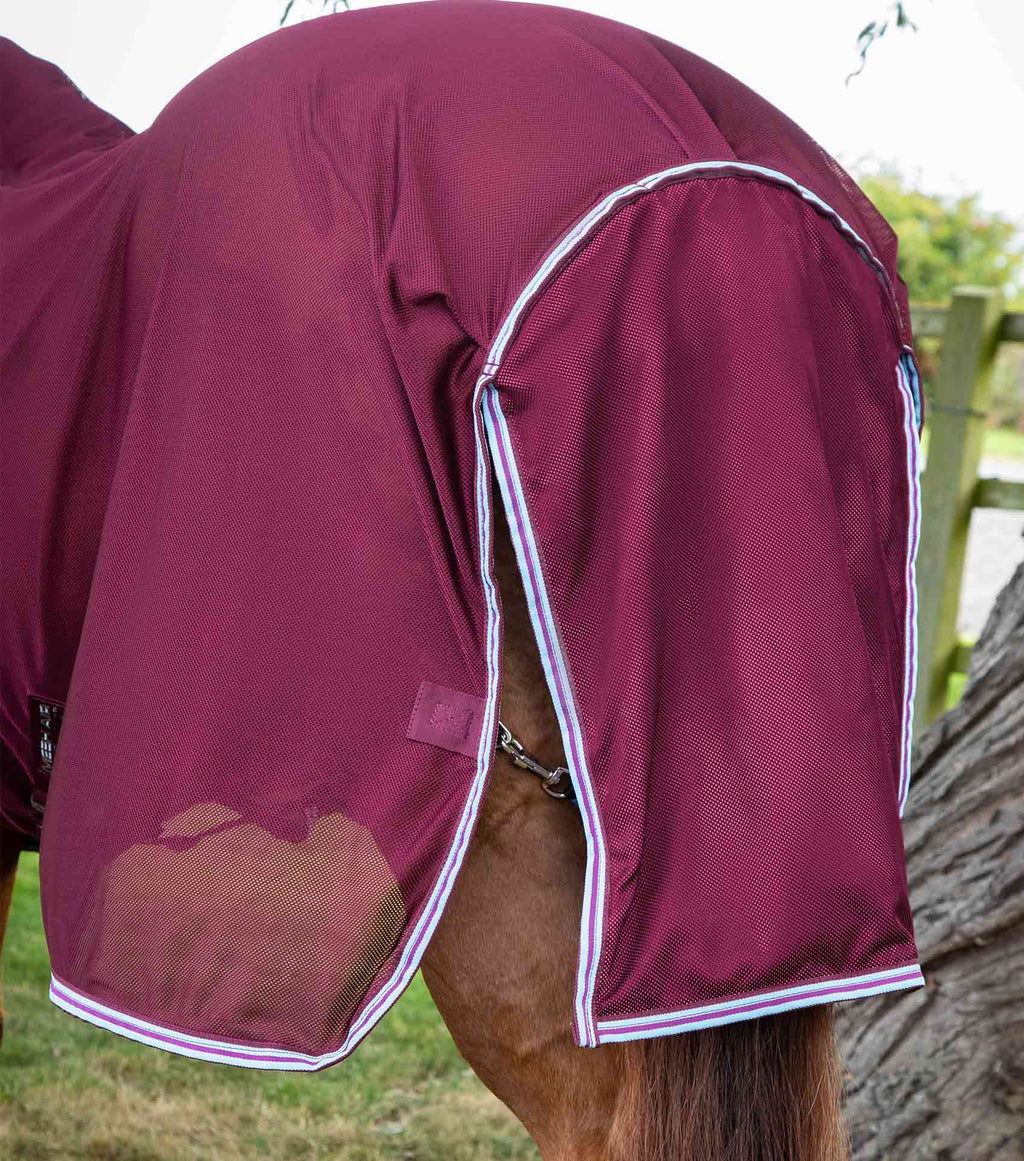 Premier Equine UK Combo Mesh Air Fly Rug with Surcingles - Wine 6’3”/75”