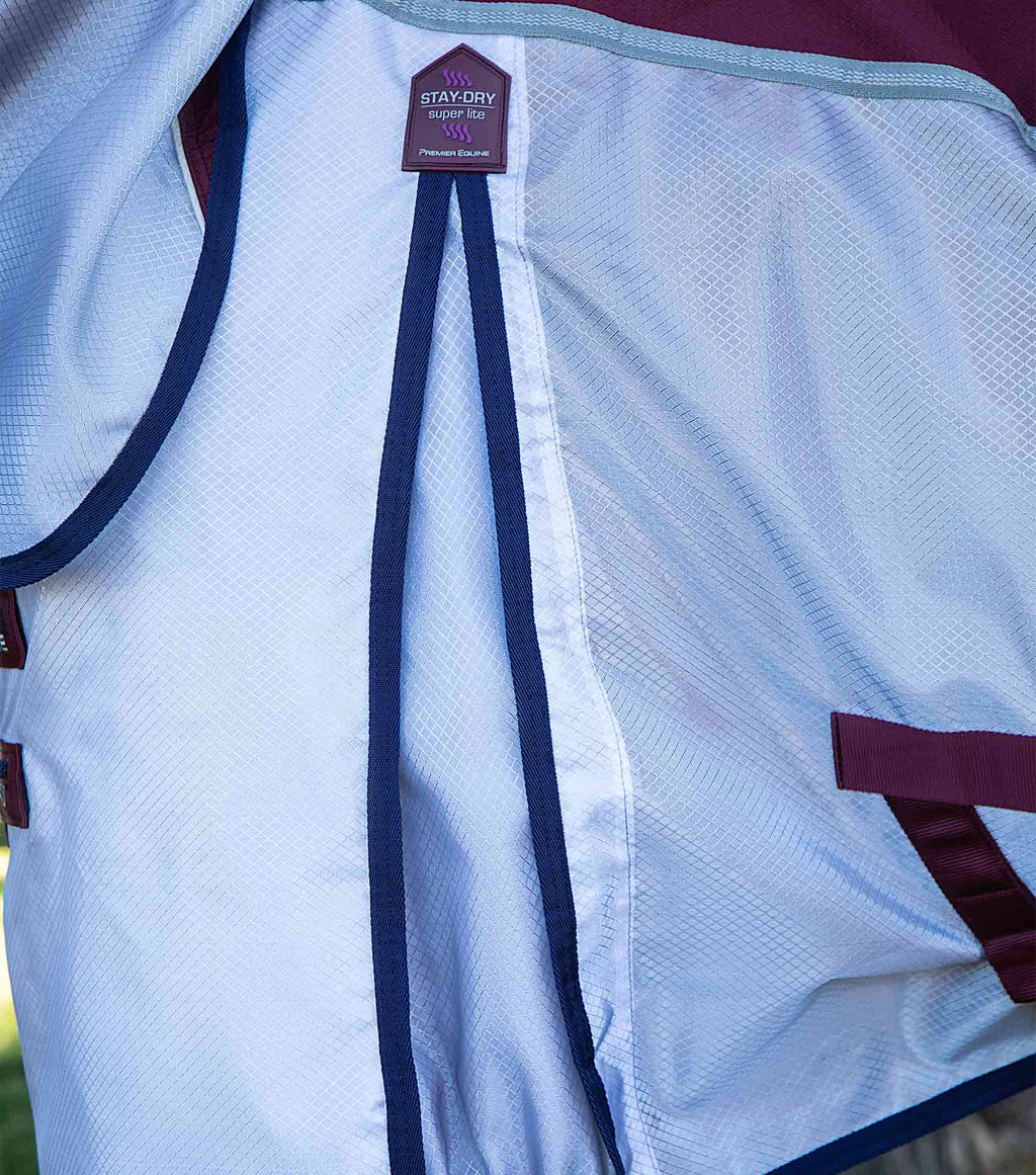 Premier Equine UK Buster Stay-Dry Super Lite Fly Rug with Surcingles - Wine (75” or 78”)
