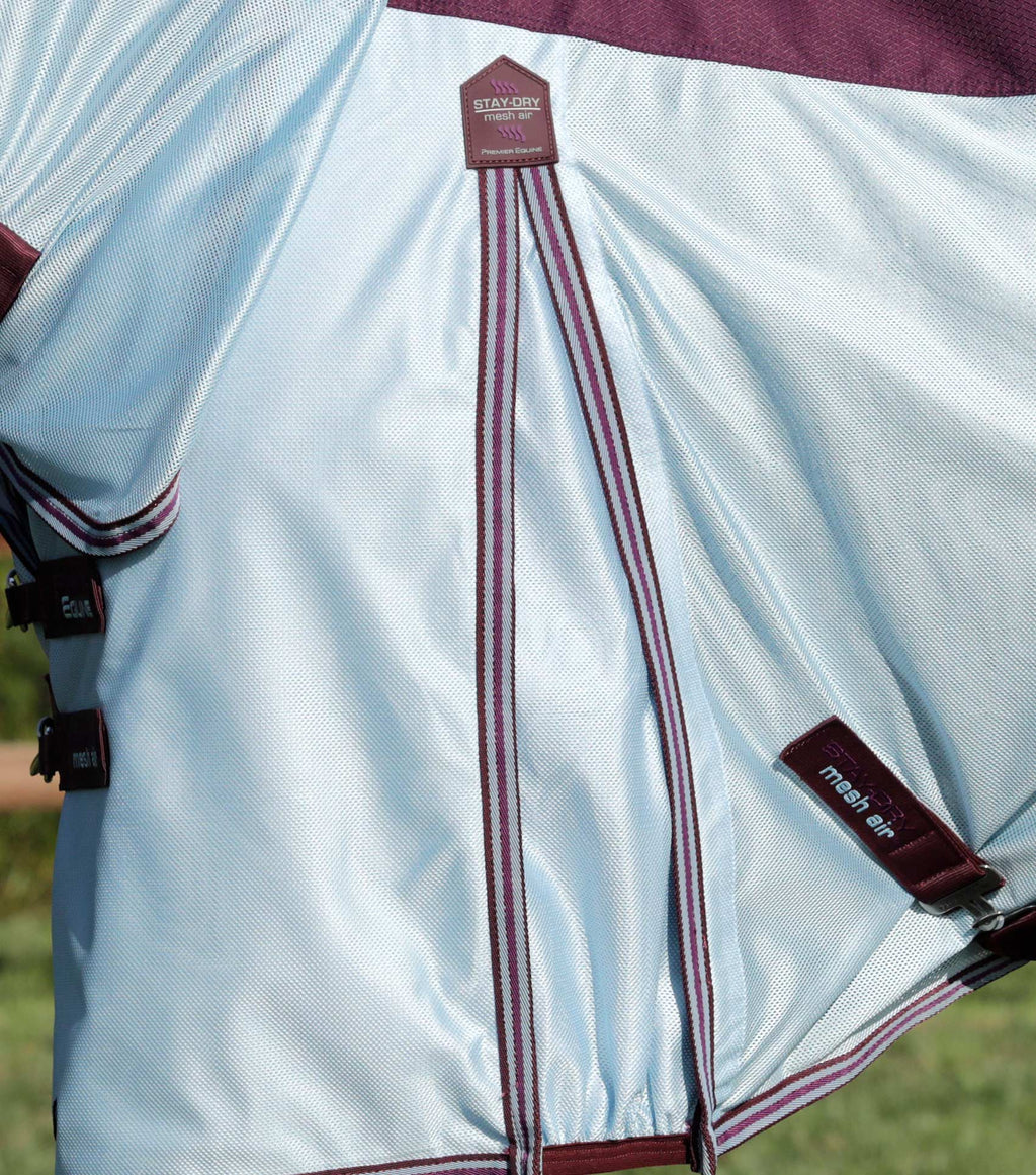 Premier Equine UK Buster Stay-Dry Mesh Air Fly Rug with Surcingles Wine 6’9”/81”