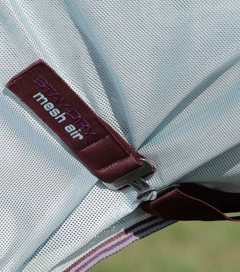 Premier Equine UK Buster Stay-Dry Mesh Air Fly Rug with Surcingles Wine 6’9”/81”