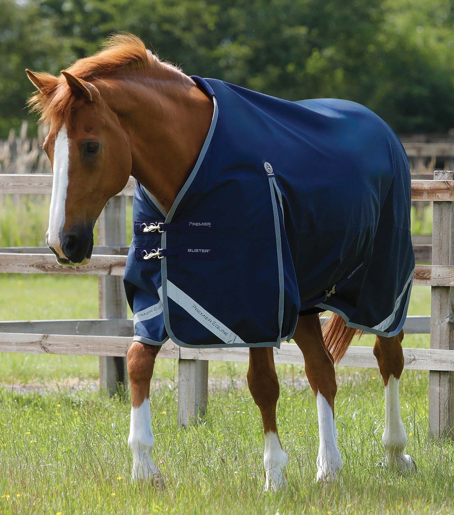 Premier Equine UK Buster Zero gram Original Turnout Rug/Rain Sheet Navy 6’6”/78”