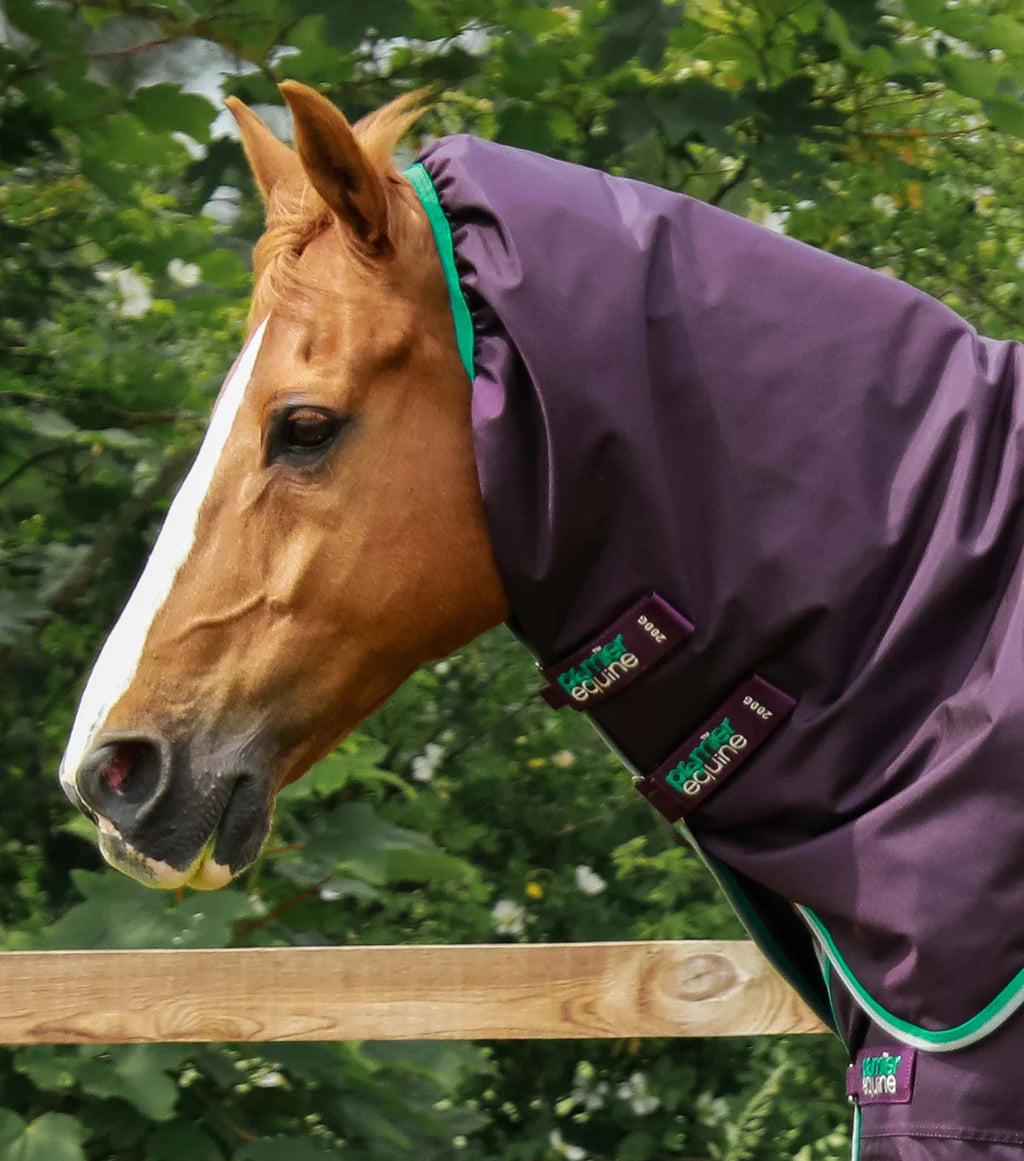 Premier Equine UK Buster 200g Turnout Rug with Snug-Fit Neck Cover - Purple (72” or 75” or 78” or 81”)