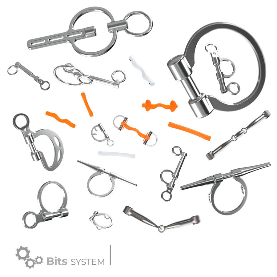 Winderen bit D-ring - Double Broken Mullen Mouth 135 mm (5.25") - White Edition - Slim