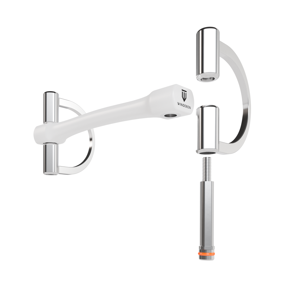 Winderen bit D-ring - Double Broken Mullen Mouth 135 mm (5.25") - White Edition - Slim