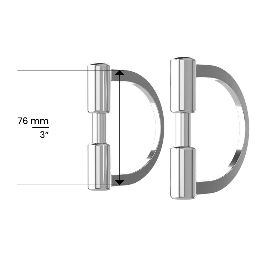 Winderen bit D-ring - Double Broken Mullen Mouth 135 mm (5.25") - White Edition - Slim