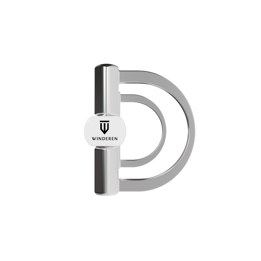 Winderen bit D-ring - Double Broken Mullen Mouth 135 mm (5.25") - White Edition - Slim
