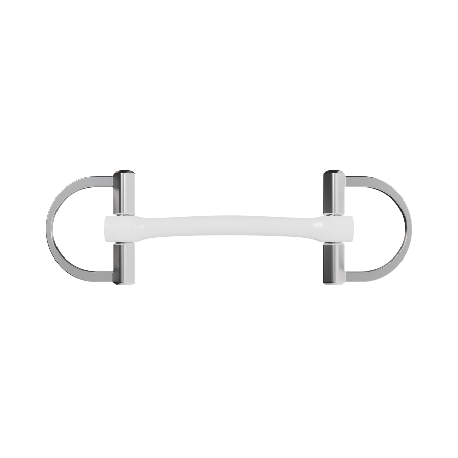 Winderen bit D-ring - Double Broken Mullen Mouth 135 mm (5.25") - White Edition - Slim