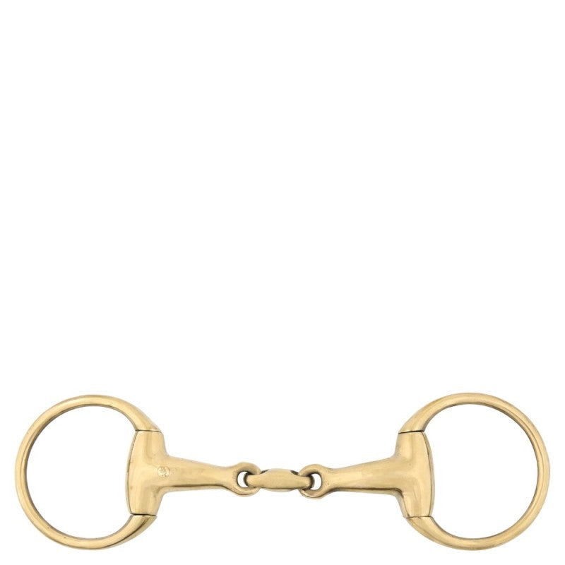 BR Double Jointed Eggbutt Snaffle Cuprion Bit 18 mm thickness - solid 12.5/5"; 14.5/5.75"