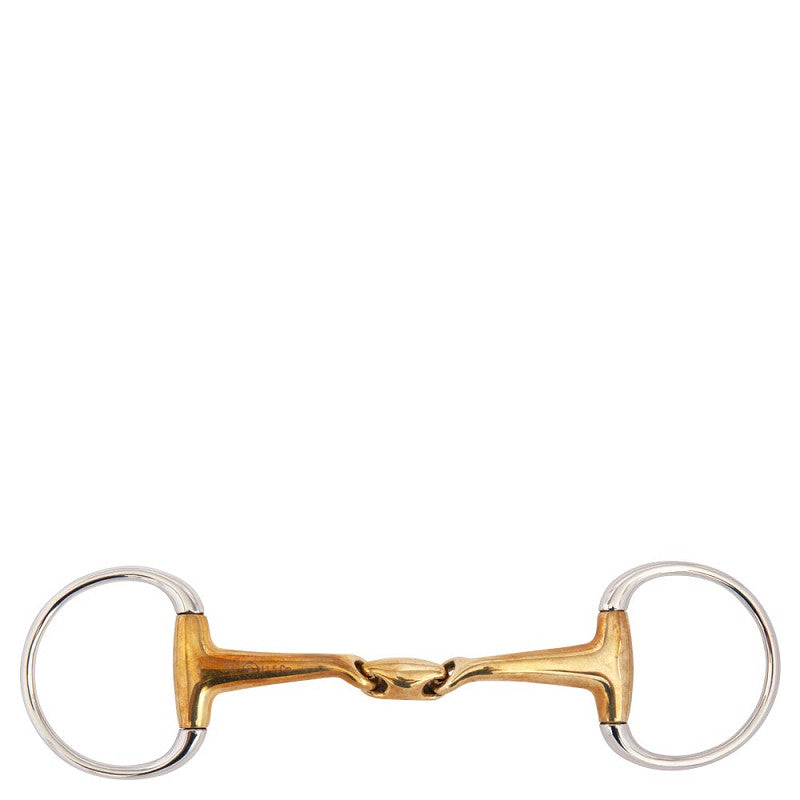 BR Double Jointed Eggbutt Snaffle Slightly Curved Soft Contact 16 mm thick (13.5/5.25” or 14.5/5.75” available)