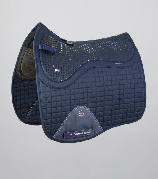 Premier Equine UK Close Contact Tech Grip Pro Anti-Slip Saddle Pad - Dressage Square Navy