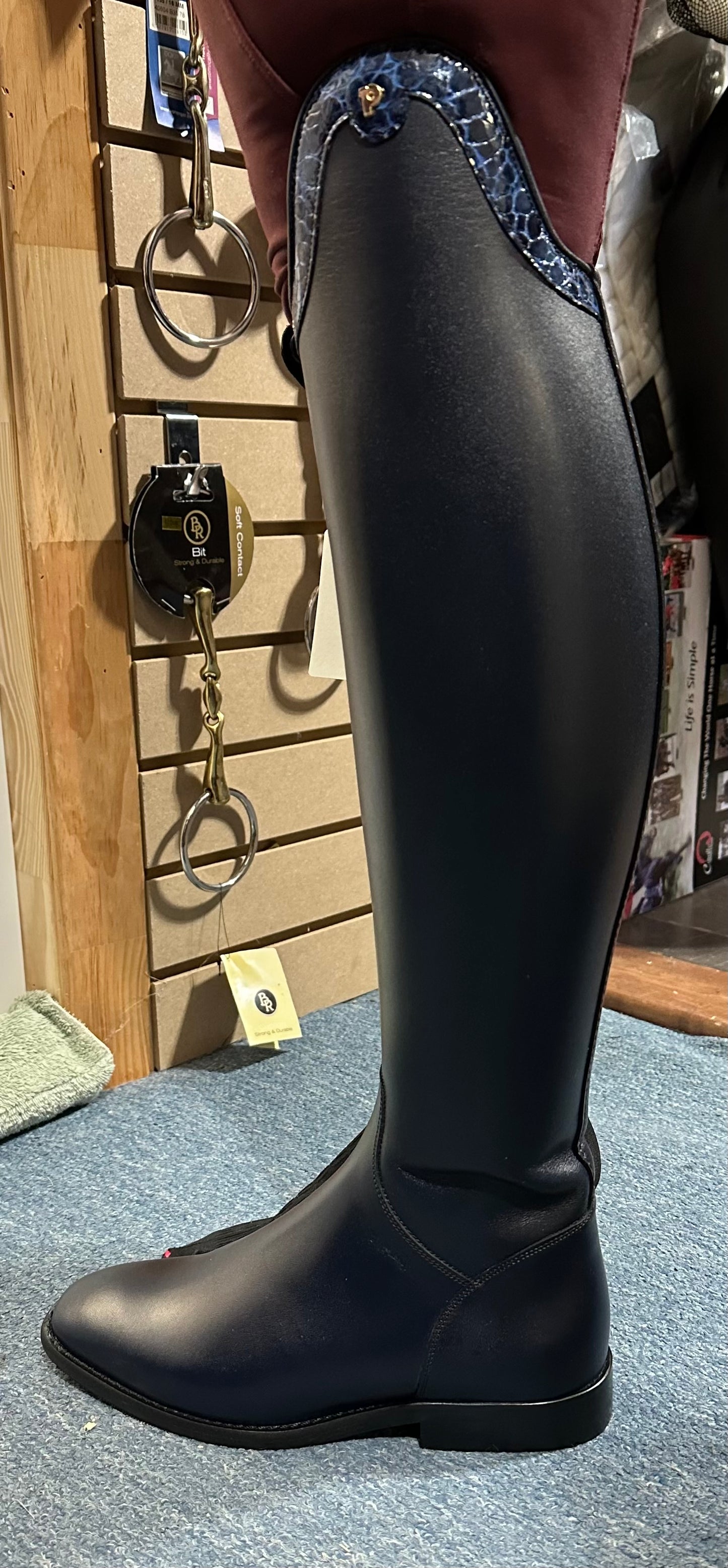 Petrie Bergamo Blue - Rand Shiny Blue Croc M125 38 W (46/37)