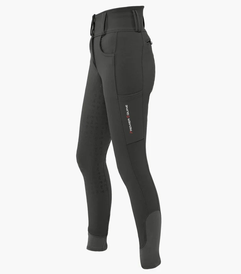 Premier Equine UK Coco II Ladies Gel Full Seat Riding Breeches Anthracite 30”