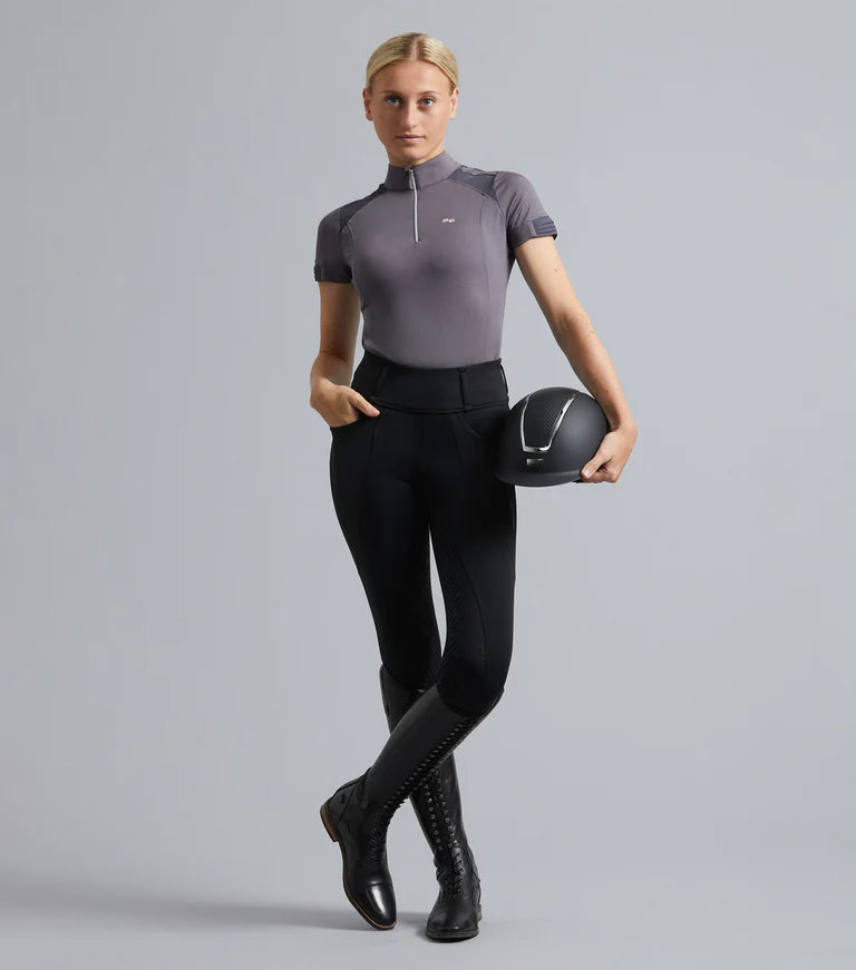 Premier Equine UK Ventus Ladies Full Seat Gel Riding Tights - Black 32”