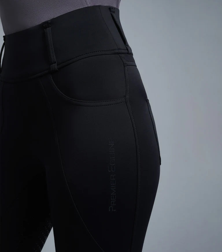 Premier Equine UK Ventus Ladies Full Seat Gel Riding Tights - Black 32”