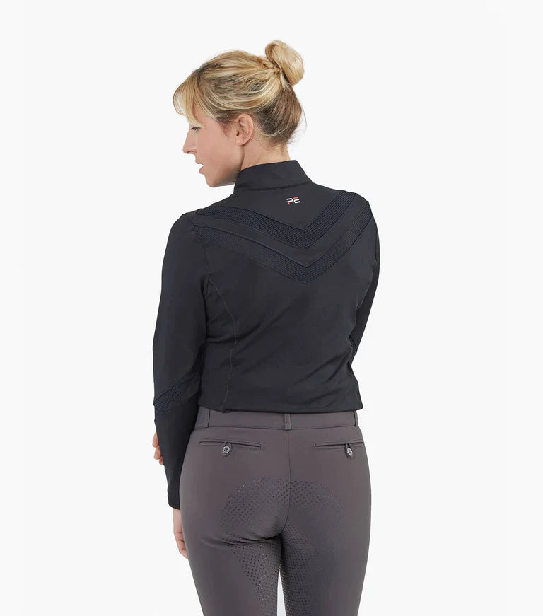 Premier Equine UK Arclos Ladies technical Long Sleeve Riding Top Black UK16