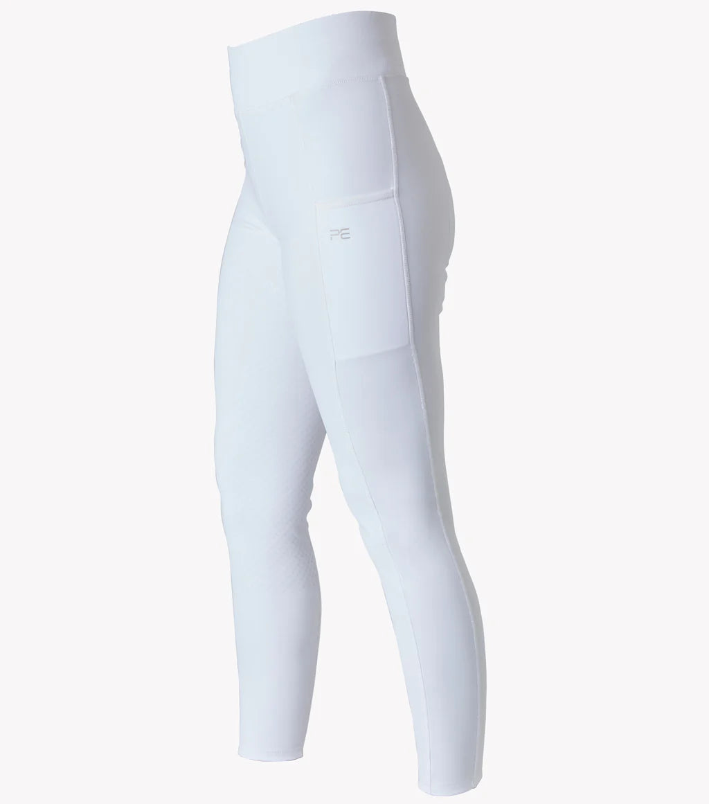 Premier Equine UK Ladies Aresso Riding Tights Full Seat Gel - White 34”