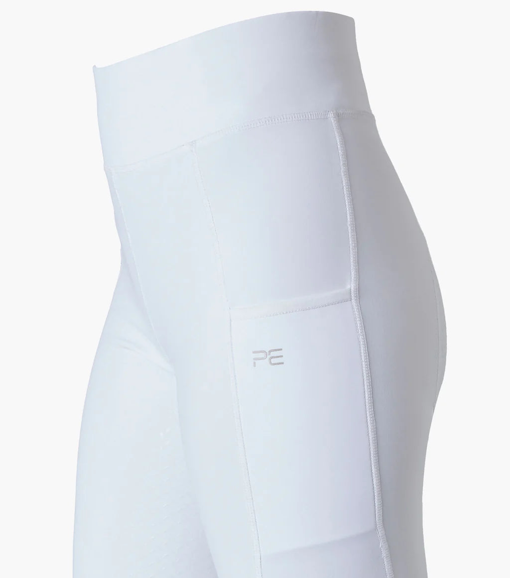 Premier Equine UK Ladies Aresso Riding Tights Full Seat Gel - White 34”
