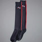 Premier Equine UK Sports Highlight Riding Socks (1 Pair) - Black Large (Euro 43-46)