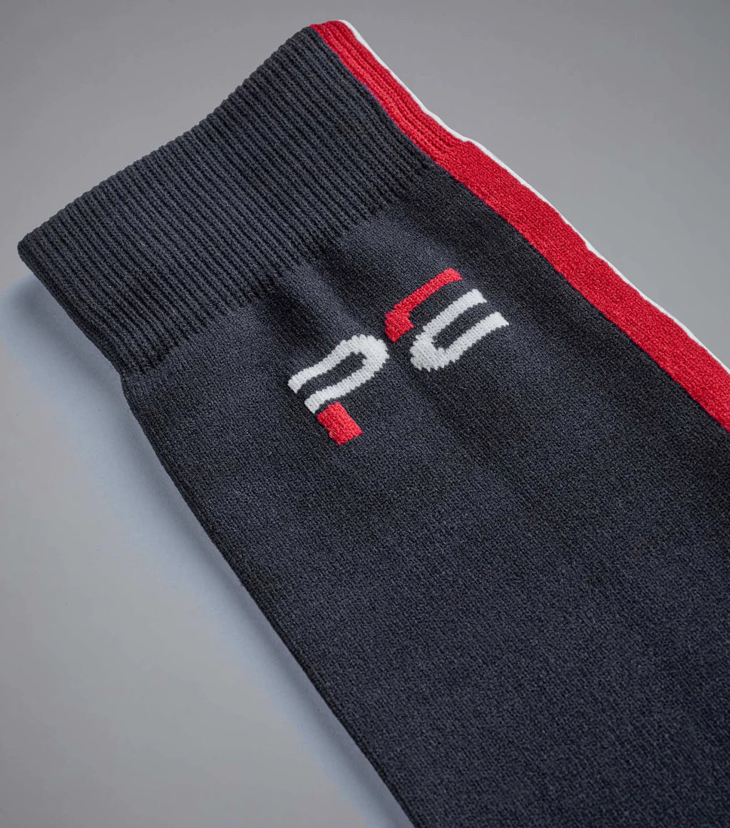 Premier Equine UK Sports Highlight Riding Socks (1 Pair) - Black Large (Euro 43-46)