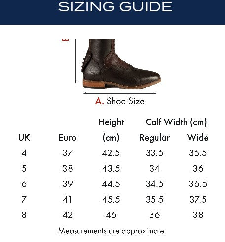 Premier Equine UK Bilancio Ladies Leather Tall Field Riding Boot - Brown - Size 7UK(Euro 41) Wide Calf