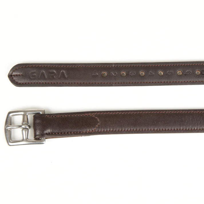 Shires Velocity Gara Children's Curved Buckle Stirrup Leathers  Havana 36"