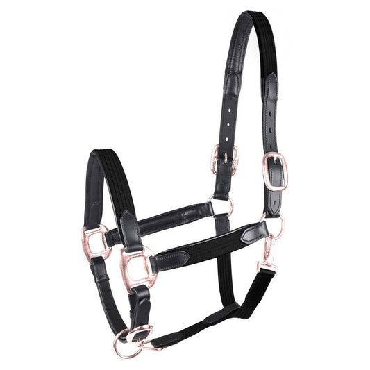 Waldhausen Star Mix Breakaway Halter Black With Rose Gold Fittings Full
