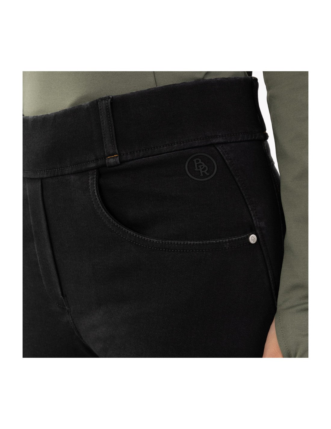 BR Ladies Riding  Tights -  Florence - Silicone Seat -Black Denim - Euro 46/US34