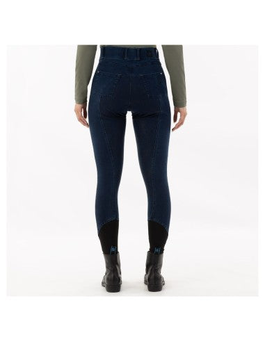 BR Ladies Riding Tights -  Florence - Silicone Seat - Blue Denim - Euro 38/US26